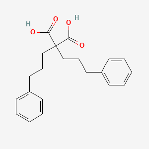 molecular formula C21H24O4 B12276231 2,2-Bis(3-phenylpropyl)propanedioic acid 