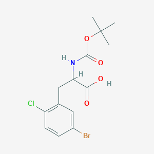 molecular formula C14H17BrClNO4 B12276248 N-Boc-5-Bromo-2-chloro-DL-phenylalanine 