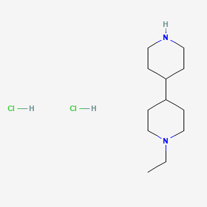 molecular formula C12H26Cl2N2 B12276256 1-Ethyl-[4,4']bipiperidinyl dihydrochloride 