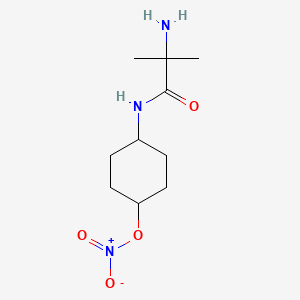 molecular formula C10H19N3O4 B1227626 2-Amino-2-methyl-N-(4-nitroxycyclohexyl)propionamide CAS No. 129795-96-6