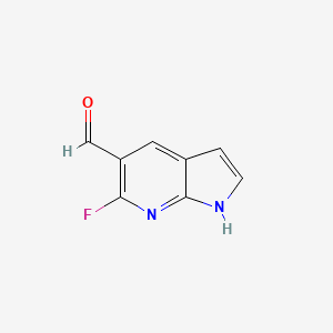 molecular formula C8H5FN2O B12276264 6-fluoro-1H-pyrrolo[2,3-b]pyridine-5-carbaldehyde 