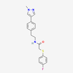 molecular formula C20H20FN3OS B12276284 2-[(4-fluorophenyl)sulfanyl]-N-{2-[4-(1-methyl-1H-pyrazol-4-yl)phenyl]ethyl}acetamide 