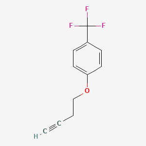 molecular formula C11H9F3O B12276294 Benzene, 1-(3-butyn-1-yloxy)-4-(trifluoromethyl)- 