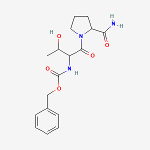 benzyl N-[1-(2-carbamoylpyrrolidin-1-yl)-3-hydroxy-1-oxobutan-2-yl]carbamate