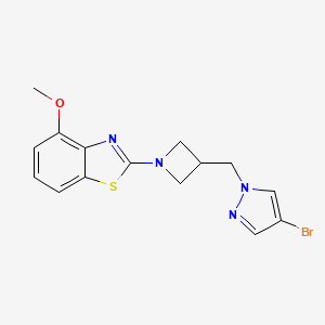 molecular formula C15H15BrN4OS B12276322 2-{3-[(4-bromo-1H-pyrazol-1-yl)methyl]azetidin-1-yl}-4-methoxy-1,3-benzothiazole 