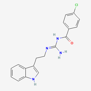 molecular formula C18H17ClN4O B1227635 N-[氨基-[2-(1H-吲哚-3-基)乙基亚氨基]甲基]-4-氯苯甲酰胺 