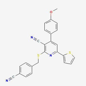 2-[(4-Cyanobenzyl)sulfanyl]-4-(4-methoxyphenyl)-6-(thiophen-2-yl)pyridine-3-carbonitrile