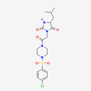 3-[2-[4-(4-Chlorophenyl)sulfonyl-1-piperazinyl]-2-oxoethyl]-5-(2-methylpropyl)imidazolidine-2,4-dione