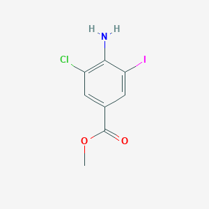 molecular formula C8H7ClINO2 B12276410 Methyl 4-amino-3-chloro-5-iodobenzoate 