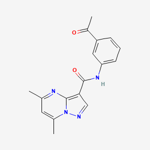 molecular formula C17H16N4O2 B1227642 N-(3-acetylphenyl)-5,7-dimethyl-3-pyrazolo[1,5-a]pyrimidinecarboxamide 