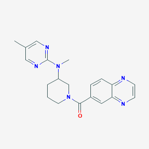 molecular formula C20H22N6O B12276436 N,5-dimethyl-N-[1-(quinoxaline-6-carbonyl)piperidin-3-yl]pyrimidin-2-amine 