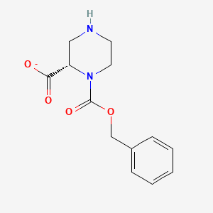 molecular formula C13H15N2O4- B12276442 (2S)-1-phenylmethoxycarbonylpiperazine-2-carboxylate 