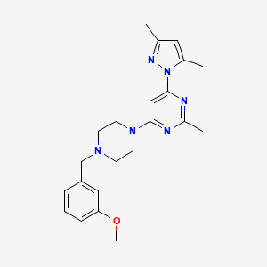 4-(3,5-dimethyl-1H-pyrazol-1-yl)-6-{4-[(3-methoxyphenyl)methyl]piperazin-1-yl}-2-methylpyrimidine