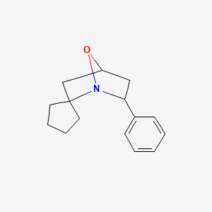 molecular formula C15H19NO B1227647 6-Phenylspiro[7-oxa-1-azabicyclo[2.2.1]heptane-2,1'-cyclopentane] 