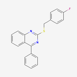 molecular formula C21H15FN2S B12276472 2-[(4-Fluorobenzyl)sulfanyl]-4-phenylquinazoline 