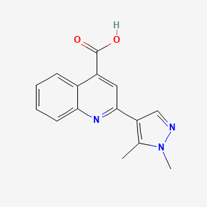 molecular formula C15H13N3O2 B1227649 2-(1,5-dimethyl-1H-pyrazol-4-yl)quinoline-4-carboxylic acid CAS No. 925145-52-4