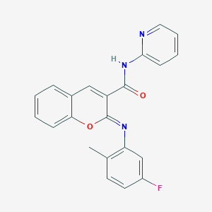 molecular formula C22H16FN3O2 B12276496 (2Z)-2-[(5-fluoro-2-methylphenyl)imino]-N-(pyridin-2-yl)-2H-chromene-3-carboxamide 