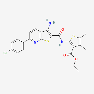 Ethyl 2-[3-amino-6-(4-chlorophenyl)thieno[2,3-B]pyridine-2-amido]-4,5-dimethylthiophene-3-carboxylate