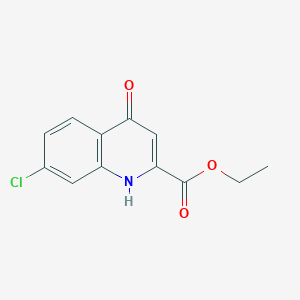 molecular formula C12H10ClNO3 B12276509 7-Chloro-4-hydroxy-quinoline-2-carboxylic aci d ethyl ester 