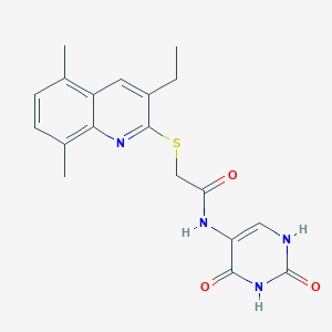 N-(2,4-dioxo-1H-pyrimidin-5-yl)-2-[(3-ethyl-5,8-dimethyl-2-quinolinyl)thio]acetamide