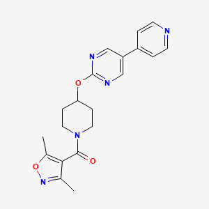 molecular formula C20H21N5O3 B12276518 2-{[1-(3,5-Dimethyl-1,2-oxazole-4-carbonyl)piperidin-4-yl]oxy}-5-(pyridin-4-yl)pyrimidine 