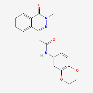 molecular formula C19H17N3O4 B1227652 N-(2,3-dihydro-1,4-benzodioxin-6-yl)-2-(3-methyl-4-oxo-1-phthalazinyl)acetamide 