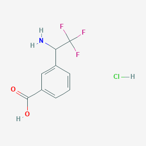 molecular formula C9H9ClF3NO2 B12276525 3-(1-Amino-2,2,2-trifluoroethyl)benzoic acid hydrochloride 