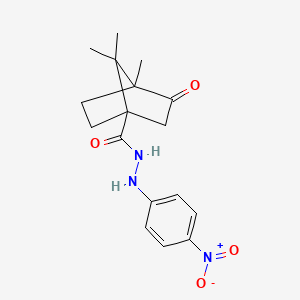 molecular formula C17H21N3O4 B1227658 1,7,7-trimethyl-N'-(4-nitrophenyl)-2-oxo-4-bicyclo[2.2.1]heptanecarbohydrazide 