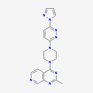 molecular formula C19H19N9 B12276621 3-(4-{2-methylpyrido[3,4-d]pyrimidin-4-yl}piperazin-1-yl)-6-(1H-pyrazol-1-yl)pyridazine 