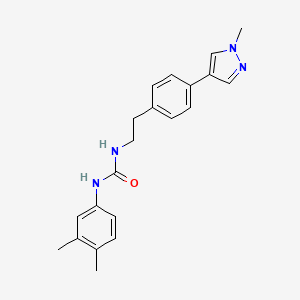 molecular formula C21H24N4O B12276661 1-(3,4-dimethylphenyl)-3-{2-[4-(1-methyl-1H-pyrazol-4-yl)phenyl]ethyl}urea 