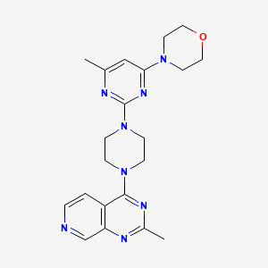 molecular formula C21H26N8O B12276674 4-[6-Methyl-2-(4-{2-methylpyrido[3,4-d]pyrimidin-4-yl}piperazin-1-yl)pyrimidin-4-yl]morpholine 