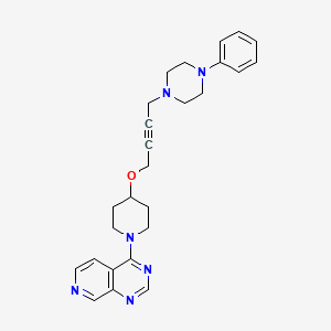 molecular formula C26H30N6O B12276683 1-Phenyl-4-{4-[(1-{pyrido[3,4-d]pyrimidin-4-yl}piperidin-4-yl)oxy]but-2-yn-1-yl}piperazine 