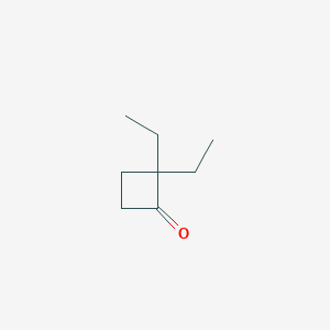 molecular formula C8H14O B12276685 2,2-Diethylcyclobutan-1-one 