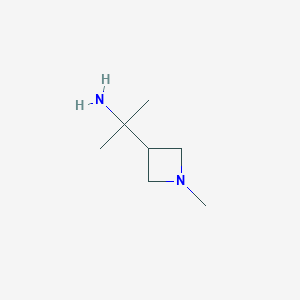 molecular formula C7H16N2 B12276686 2-(1-Methylazetidin-3-yl)propan-2-amine 