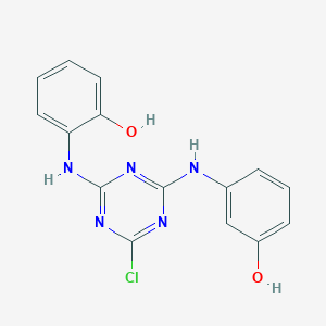 2-((4-Chloro-6-((3-hydroxyphenyl)amino)-1,3,5-triazin-2-yl)amino)phenol