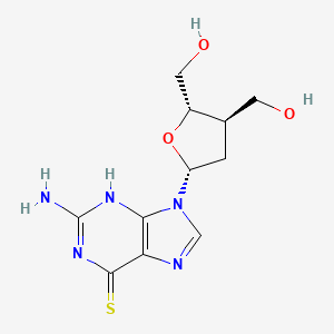 molecular formula C11H15N5O3S B1227673 6-Thioguanine-alpha-2,3-dideoxy-3-(hydroxymethyl)-D-erythro-pentafuranose CAS No. 69828-00-8