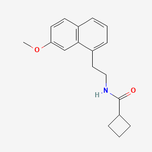 molecular formula C18H21NO2 B1227675 Cyclobutanecarboxamide, N-(2-(7-methoxy-1-naphthalenyl)ethyl)- CAS No. 138113-13-0