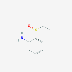 molecular formula C9H13NOS B12276766 BenzenaMine, 2-[(1-Methylethyl)sulfinyl]- 