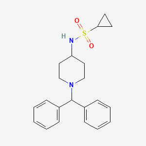 molecular formula C21H26N2O2S B12276798 N-[1-(diphenylmethyl)piperidin-4-yl]cyclopropanesulfonamide 