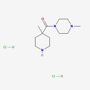 molecular formula C12H25Cl2N3O B12276831 (4-Methyl-piperidin-4-yl)-4-methyl-piperazin-1-yl-methanone dihydrochloride CAS No. 1134741-37-9