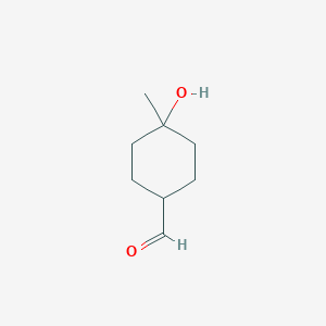 molecular formula C8H14O2 B12276838 trans-4-Hydroxy-4-methyl-cyclohexanecarbaldehyde 