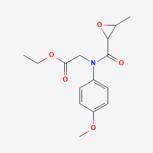 ethyl 2-(4-methoxy-N-(3-methyloxirane-2-carbonyl)anilino)acetate