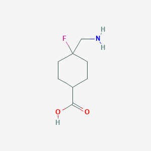 molecular formula C8H14FNO2 B12276886 (1s,4s)-4-(Aminomethyl)-4-fluorocyclohexane-1-carboxylic acid 