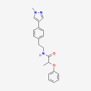 molecular formula C21H23N3O2 B12276900 N-{2-[4-(1-methyl-1H-pyrazol-4-yl)phenyl]ethyl}-2-phenoxypropanamide 