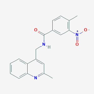molecular formula C19H17N3O3 B1227691 4-methyl-N-[(2-methyl-4-quinolinyl)methyl]-3-nitrobenzamide 