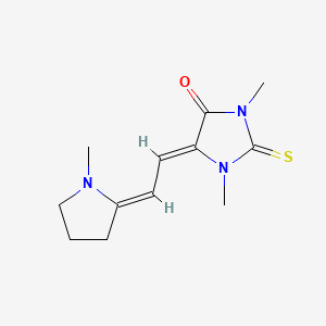 molecular formula C12H17N3OS B1227692 1,3-二甲基-5-[(1-甲基-2-吡咯烷亚基)乙亚基]-2-硫代咪唑烷并-4-酮 CAS No. 2445-60-5