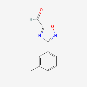 molecular formula C10H8N2O2 B12276927 3-m-Tolyl-1,2,4-oxadiazole-5-carboxaldehyde 