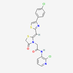molecular formula C20H14Cl2N4O2S2 B1227694 2-[(2Z)-2-[[4-(4-氯苯基)-1,3-噻唑-2-基]亚甲基]-4-氧代-1,3-噻唑烷-3-基]-N-(2-氯吡啶-3-基)乙酰胺 