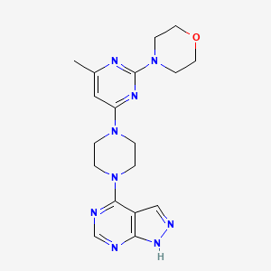 4-[4-methyl-6-(4-{1H-pyrazolo[3,4-d]pyrimidin-4-yl}piperazin-1-yl)pyrimidin-2-yl]morpholine