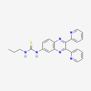 molecular formula C22H20N6S B1227695 1-[2,3-Bis(2-pyridinyl)-6-quinoxalinyl]-3-propylthiourea 